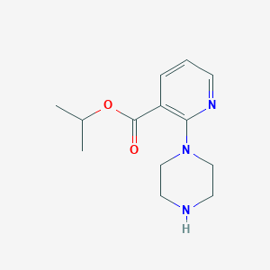molecular formula C13H19N3O2 B13875125 Isopropyl 2-(piperazin-1-yl)nicotinate 