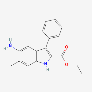 molecular formula C18H18N2O2 B1387513 ethyl 5-amino-6-methyl-3-phenyl-1H-indole-2-carboxylate CAS No. 1171547-59-3