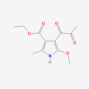 molecular formula C12H15NO5 B1387514 Ethyl 5-methoxy-2-methyl-4-pyruvoyl-1H-pyrrole-3-carboxylate CAS No. 1171787-39-5