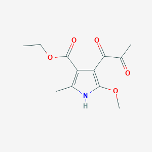 Ethyl 5-methoxy-2-methyl-4-pyruvoyl-1H-pyrrole-3-carboxylate