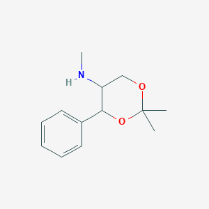 molecular formula C13H19NO2 B13875224 N,2,2-trimethyl-4-phenyl-1,3-dioxan-5-amine 