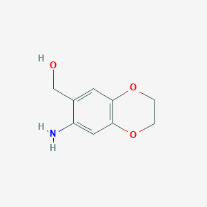 molecular formula C9H11NO3 B1387526 (7-Amino-2,3-dihydro-benzo[1,4]dioxin-6-YL)-methanol CAS No. 1048922-42-4