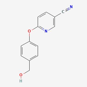 molecular formula C13H10N2O2 B13875322 6-[4-(Hydroxymethyl)phenoxy]pyridine-3-carbonitrile 