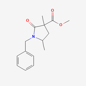 molecular formula C15H19NO3 B13875337 Methyl 1-benzyl-3,5-dimethyl-2-oxopyrrolidine-3-carboxylate 