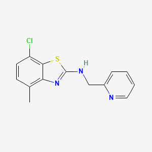 molecular formula C14H12ClN3S B1387544 7-chloro-4-methyl-N-(pyridin-2-ylmethyl)-1,3-benzothiazol-2-amine CAS No. 1105191-36-3