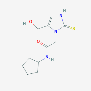 N-cyclopentyl-2-[5-(hydroxymethyl)-2-mercapto-1H-imidazol-1-yl]acetamide