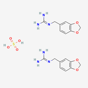 molecular formula C9H13N3O6S B1387555 [amino(azaniumylidene)methyl]-(1,3-benzodioxol-5-ylmethyl)azanium sulfate CAS No. 17228-46-5
