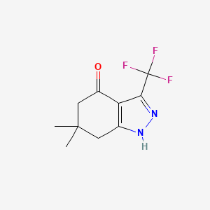 B1387556 6,6-dimethyl-3-(trifluoromethyl)-1,5,6,7-tetrahydro-4H-indazol-4-one CAS No. 908111-34-2
