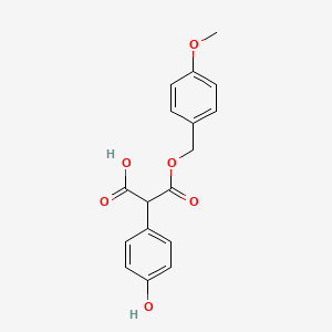 molecular formula C17H16O6 B1387560 2-(4-Hydroxyphenyl)-3-((4-methoxybenzyl)oxy)-3-oxopropanoic acid CAS No. 78641-40-4