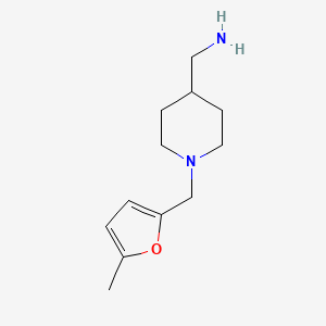 molecular formula C12H20N2O B1387567 ({1-[(5-Methyl-2-furyl)methyl]-4-piperidinyl}methyl)amine CAS No. 1185320-32-4