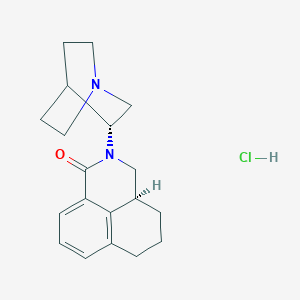 molecular formula C₁₉H₂₅ClN₂O B138758 Palonosetron hydrochloride, (3R)- CAS No. 135729-76-9