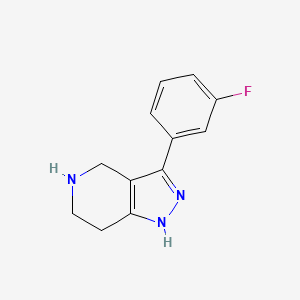 molecular formula C12H12FN3 B1387591 3-(3-Fluorophenyl)-4,5,6,7-tetrahydro-2H-pyrazolo[4,3-c]pyridine CAS No. 916423-50-2