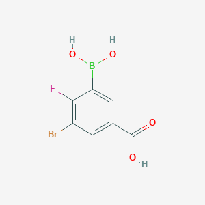 molecular formula C7H5BBrFO4 B1387597 2-Fluoro-3-bromo-5-carboxyphenylboronic acid CAS No. 1452575-84-6