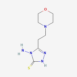 molecular formula C8H15N5OS B1387605 4-amino-5-[2-(morpholin-4-yl)ethyl]-4H-1,2,4-triazole-3-thiol CAS No. 155219-07-1