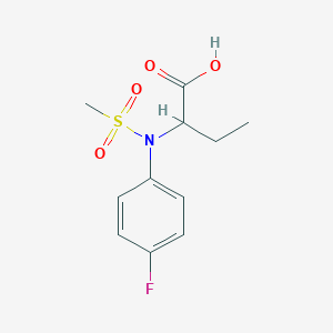molecular formula C11H14FNO4S B1387606 2-[(4-Fluorophenyl)(methylsulfonyl)amino]butanoic acid CAS No. 1218095-70-5