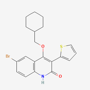 molecular formula C20H20BrNO2S B13876211 6-bromo-4-(cyclohexylmethoxy)-3-thiophen-2-yl-1H-quinolin-2-one 