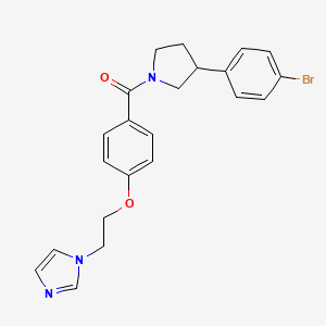 molecular formula C22H22BrN3O2 B1387623 (4-(2-(1H-Imidazol-1-yl)ethoxy)phenyl)-(3-(4-bromophenyl)pyrrolidin-1-yl)methanone CAS No. 1951451-77-6