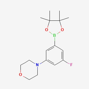molecular formula C16H23BFNO3 B1387633 4-(3-Fluoro-5-(4,4,5,5-tetramethyl-1,3,2-dioxaborolan-2-yl)phenyl)morpholine CAS No. 1129541-03-2
