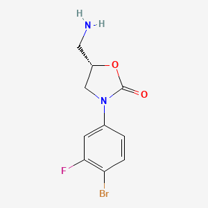 molecular formula C10H10BrFN2O2 B1387639 (S)-5-(aminomethyl)-3-(4-bromo-3-fluorophenyl)oxazolidin-2-one CAS No. 856677-03-7