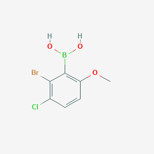 molecular formula C7H7BBrClO3 B1387642 2-Bromo-3-chloro-6-methoxyphenylboronic acid CAS No. 1452575-89-1