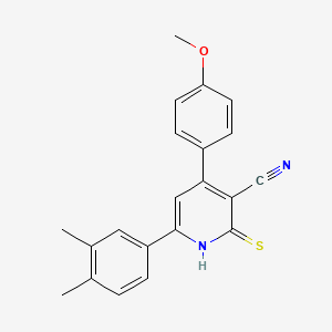 molecular formula C21H18N2OS B1387660 6-(3,4-Dimethylphenyl)-2-mercapto-4-(4-methoxyphenyl)nicotinonitrile CAS No. 885270-05-3