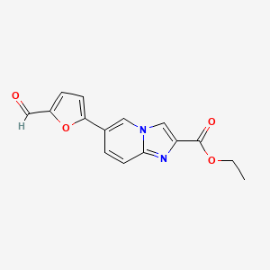 molecular formula C15H12N2O4 B13876618 Ethyl 6-(5-formylfuran-2-yl)imidazo[1,2-a]pyridine-2-carboxylate 