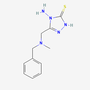 molecular formula C11H15N5S B1387662 4-amino-5-{[benzyl(methyl)amino]methyl}-4H-1,2,4-triazole-3-thiol CAS No. 1207326-92-8