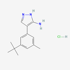 molecular formula C14H20ClN3 B1387666 4-(3-Tert-butyl-5-methylphenyl)-1H-pyrazol-3-amine hydrochloride CAS No. 1177349-64-2