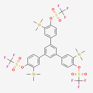 molecular formula C36H39F9O9S3Si3 B1387669 1,3,5-Tris[4-(trifluoromethanesulfonyloxy)-3-(trimethylsilyl)phenyl]benzene CAS No. 847925-63-7