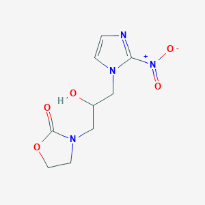 molecular formula C9H12N4O5 B138767 3-(2-Hydroxy-3-(2-nitro-1H-imidazol-1-yl)propyl)-2-oxazolidinone CAS No. 129449-06-5