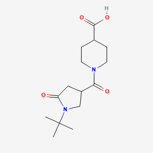1-[(1-Tert-butyl-5-oxopyrrolidin-3-yl)carbonyl]piperidine-4-carboxylic acid