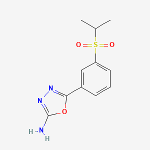 molecular formula C11H13N3O3S B1387673 5-[3-(Isopropylsulfonyl)phenyl]-1,3,4-oxadiazol-2-amine CAS No. 1105194-09-9