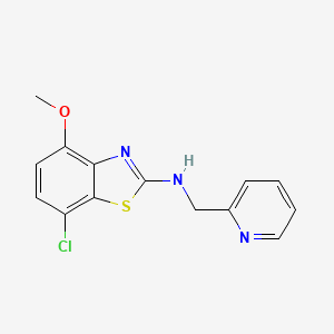molecular formula C14H12ClN3OS B1387674 7-chloro-4-methoxy-N-(pyridin-2-ylmethyl)benzo[d]thiazol-2-amine CAS No. 1105194-24-8