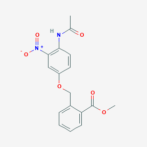 molecular formula C17H16N2O6 B13876741 Methyl 2-{[4-(acetylamino)-3-nitrophenoxy]methyl}benzoate 