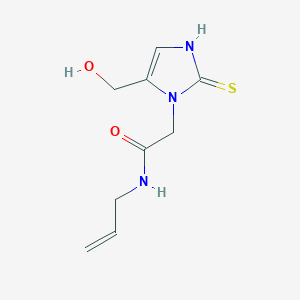 molecular formula C9H13N3O2S B1387678 N-allyl-2-[5-(hydroxymethyl)-2-mercapto-1H-imidazol-1-yl]acetamide CAS No. 1105191-50-1