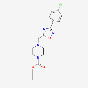 molecular formula C18H23ClN4O3 B1387689 tert-Butyl 4-{[3-(4-chlorophenyl)-1,2,4-oxadiazol-5-yl]methyl}piperazine-1-carboxylate CAS No. 1170433-01-8