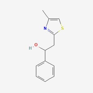 molecular formula C12H13NOS B13876905 2-(4-Methyl-1,3-thiazol-2-yl)-1-phenylethanol CAS No. 24622-38-6