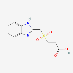 molecular formula C11H12N2O4S B1387703 3-[(1H-benzimidazol-2-ylmethyl)sulfonyl]propanoic acid CAS No. 1092291-31-0