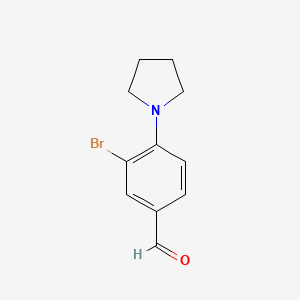 molecular formula C11H12BrNO B1387705 3-Bromo-4-(pyrrolidin-1-yl)benzaldehyde CAS No. 869952-70-5