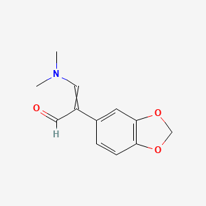 molecular formula C12H13NO3 B13877063 2-(1,3-Benzodioxol-5-yl)-3-(dimethylamino)prop-2-enal 