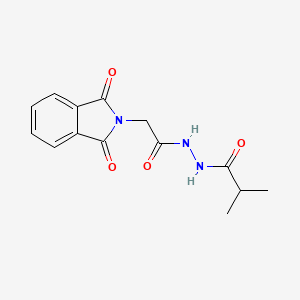 molecular formula C14H15N3O4 B1387712 N'-[(1,3-Dioxo-1,3-dihydro-2H-isoindol-2-yl)acetyl]-2-methylpropanohydrazide CAS No. 1338494-98-6