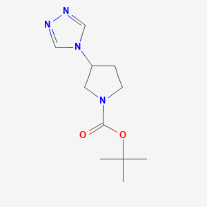 molecular formula C11H18N4O2 B13877228 Tert-butyl 3-(1,2,4-triazol-4-yl)pyrrolidine-1-carboxylate 