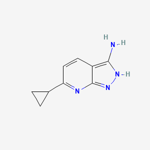 molecular formula C9H10N4 B1387732 6-cyclopropyl-1H-pyrazolo[3,4-b]pyridin-3-amine CAS No. 1135283-75-8
