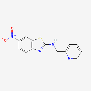 molecular formula C13H10N4O2S B1387736 6-nitro-N-(pyridin-2-ylmethyl)-1,3-benzothiazol-2-amine CAS No. 1105189-59-0