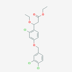 molecular formula C20H21Cl3O4 B13877375 Ethyl 3-[2-chloro-4-[(3,4-dichlorophenyl)methoxy]phenyl]-3-ethoxypropanoate 
