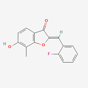 (2Z)-2-(2-fluorobenzylidene)-6-hydroxy-7-methyl-1-benzofuran-3(2H)-one