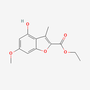 molecular formula C13H14O5 B13877444 Ethyl 4-hydroxy-6-methoxy-3-methyl-1-benzofuran-2-carboxylate 