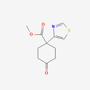 molecular formula C11H13NO3S B13877447 Methyl 4-oxo-1-(1,3-thiazol-4-yl)cyclohexane-1-carboxylate 