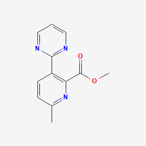 molecular formula C12H11N3O2 B13877470 Methyl 6-methyl-3-(2-pyrimidinyl)-2-pyridinecarboxylate 