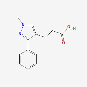 molecular formula C13H14N2O2 B1387763 3-(1-methyl-3-phenyl-1H-pyrazol-4-yl)propanoic acid CAS No. 1174310-50-9
